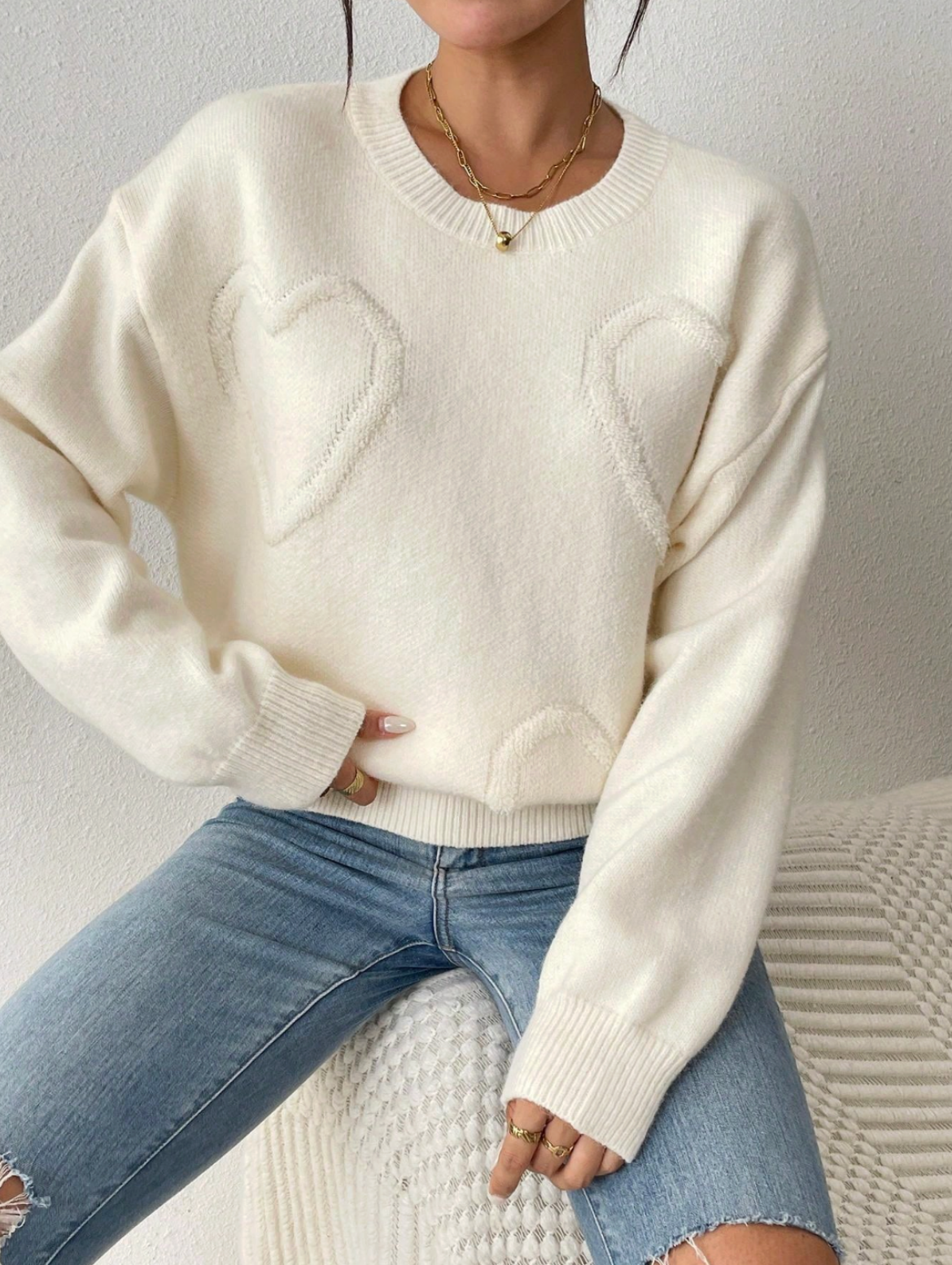 IVY | HEARTED SWEATER