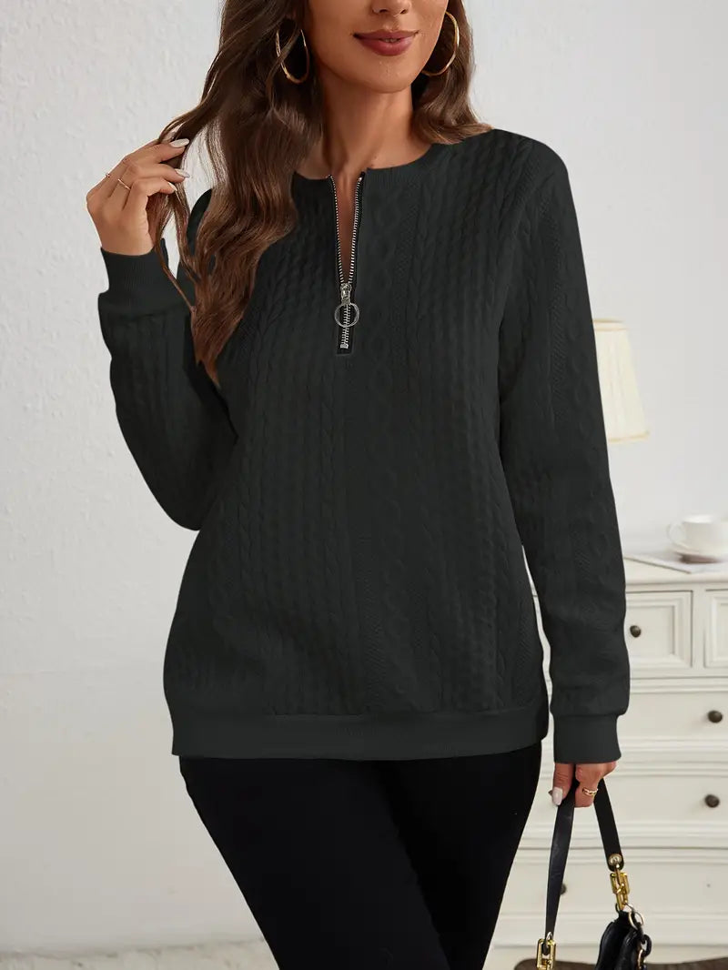 ESTELLE | HALF ZIPPED SWEATER