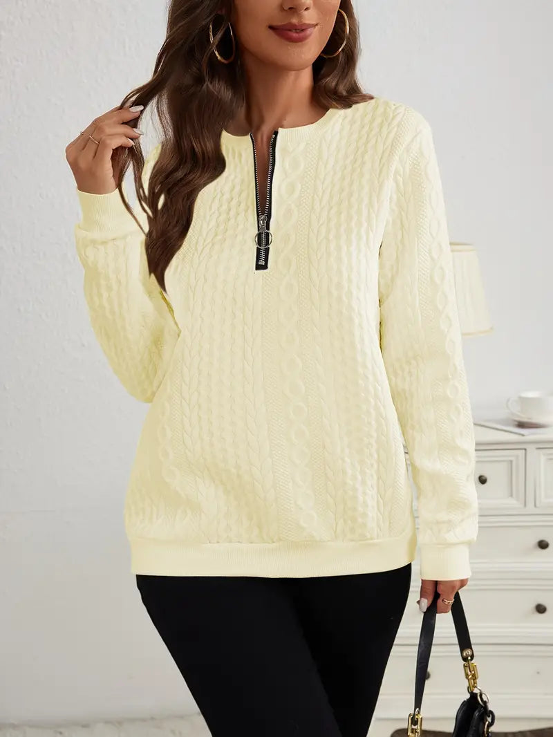 ESTELLE | HALF ZIPPED SWEATER